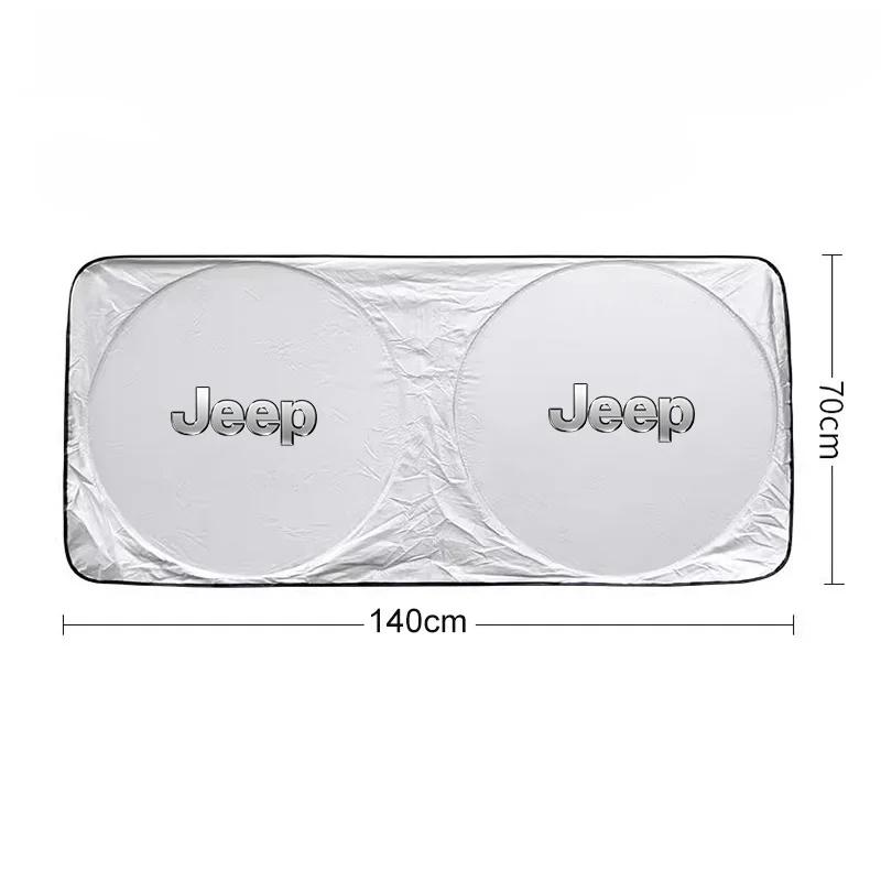 For Jeep Car Windshield Sun Visor UV Sunshade Protection Shield For Jeep Grand Cherokee Wrangler JK Gladiator Compass Renegad
