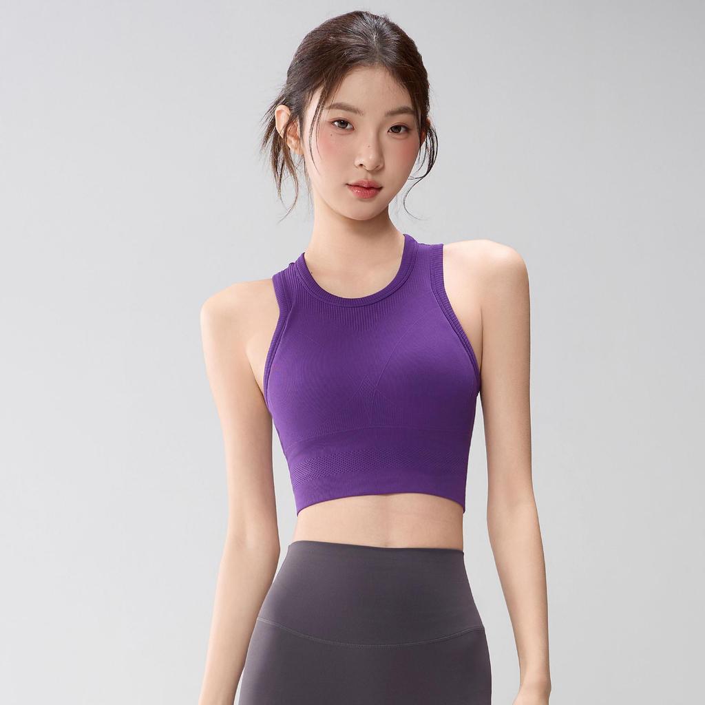 Women's High-Support Shockproof Yoga Vest Sports Bra - Beautiful Back Design for Running, Fitness, and Yoga Training.