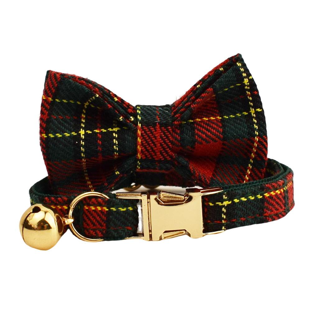 Plaid Bow Tie Pet Collar