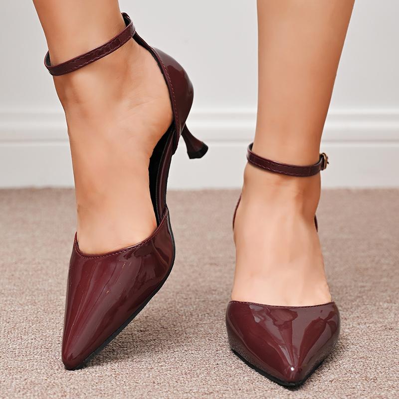 Fashion Women Heeled Shoes Sexy Pointed Toe Mid Heels Shoes Fashion Shallow Pumps 2025 Trend Designer Buckle Summer Mujer De Zapatillas