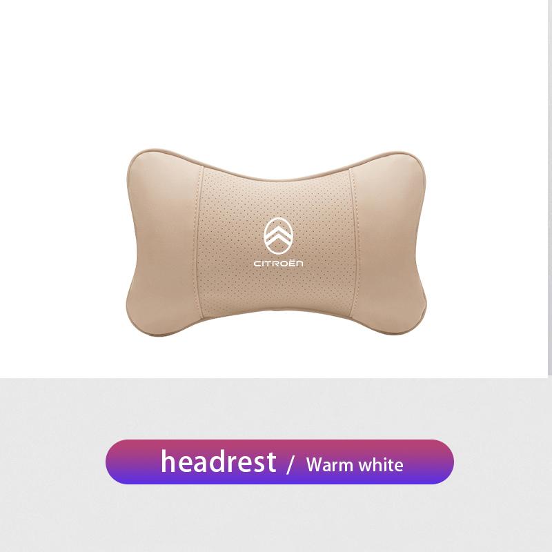 1Pcs Car Seat Headrest Auto Logo Neck Pillow For Citroen 2CV VTS DS5 RD3 Cross Jumpy C8 C-Elysee C15 C4L Spacetourer CelyseeC6