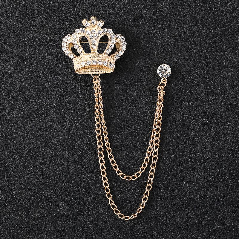 

Модная мужская брошь в виде головы волка с кисточками и короной, аксессуары в виде самолета