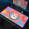 Kawaii Glowing RGB Mice Mat Anime Girls Mouse Pad Large Computer Office Game Table Mats Rubber Anti-slip Mousepads XXL Desk Pads