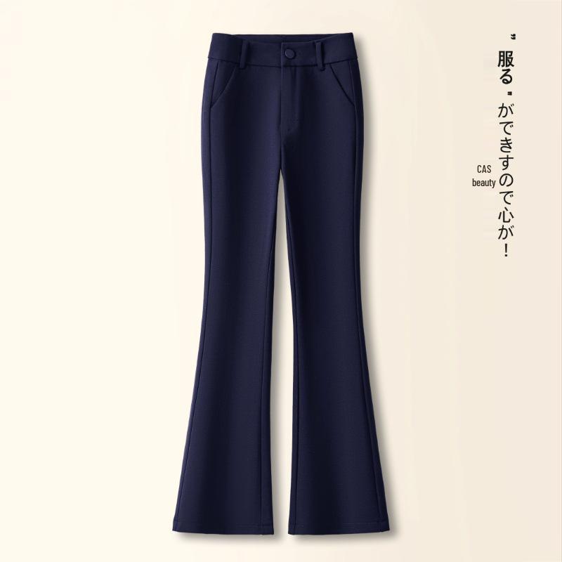 

Women s High-Waisted Micro Flare Pants, Autumn/Winter 2025 - Black Drapey Cropped Straight-Leg Style Navy Zipper - Full Length