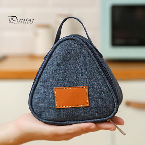 Organizer na przekąski do torby na lunch z uchwytem Łatwy do czyszczenia Wodoodporny, odporny na plamy, trójkątny, wykonany z aluminium spożywczego, podszewka torby na lunch