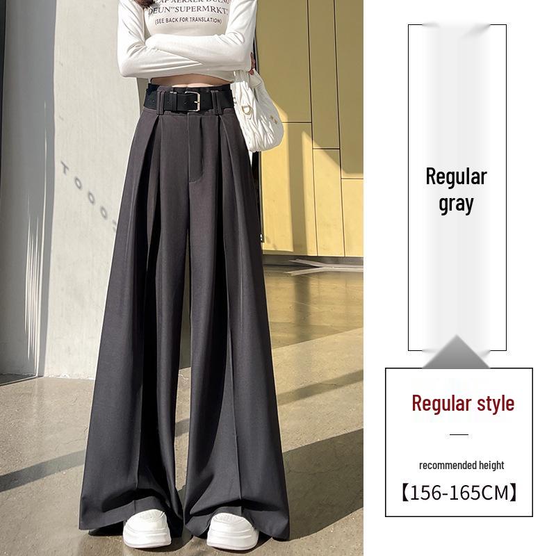 Women's Spring 2025 French-Style High-Waisted Wide-Leg Suit Pants