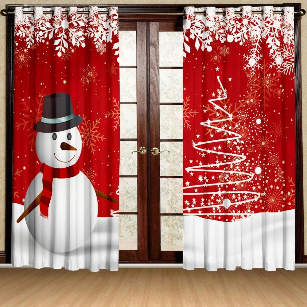 Merry Christmas Christmas Tree Pattern Sunshade Drapes 2 Panel Deluxe Livingroom Space Bedchamber Christmas Decoration Drapes