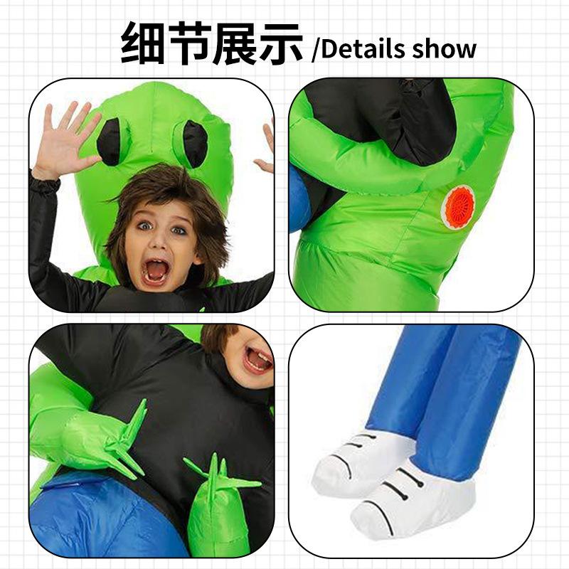 Alien Inflatable Costume for Halloween Easter Party, Funny Light-Up Inflatable Suit for Adults Kids