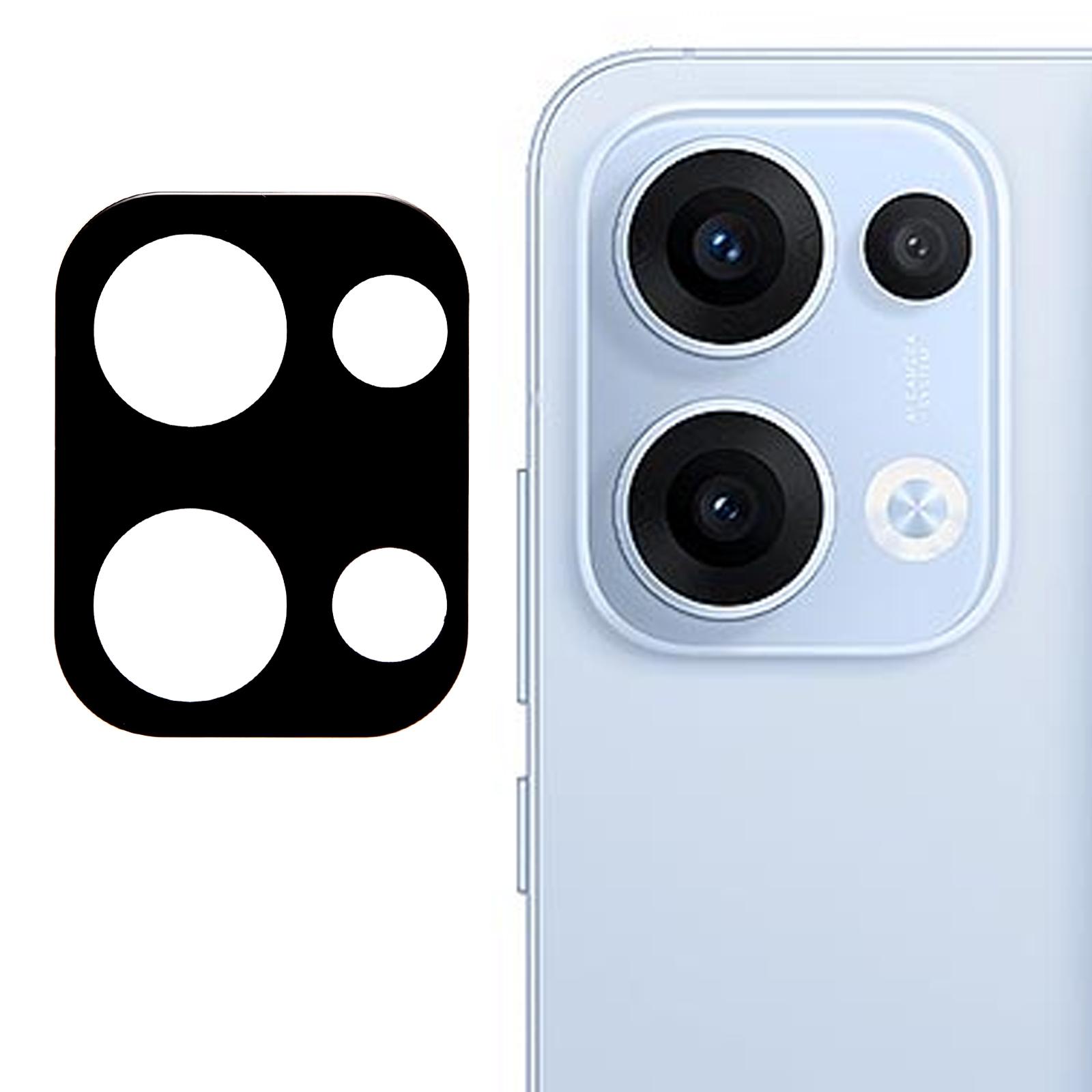 

For Oppo Reno13 5G (Global) Tempered Glass Lens Protector Black Silk Printing Camera Lens Film Type A
