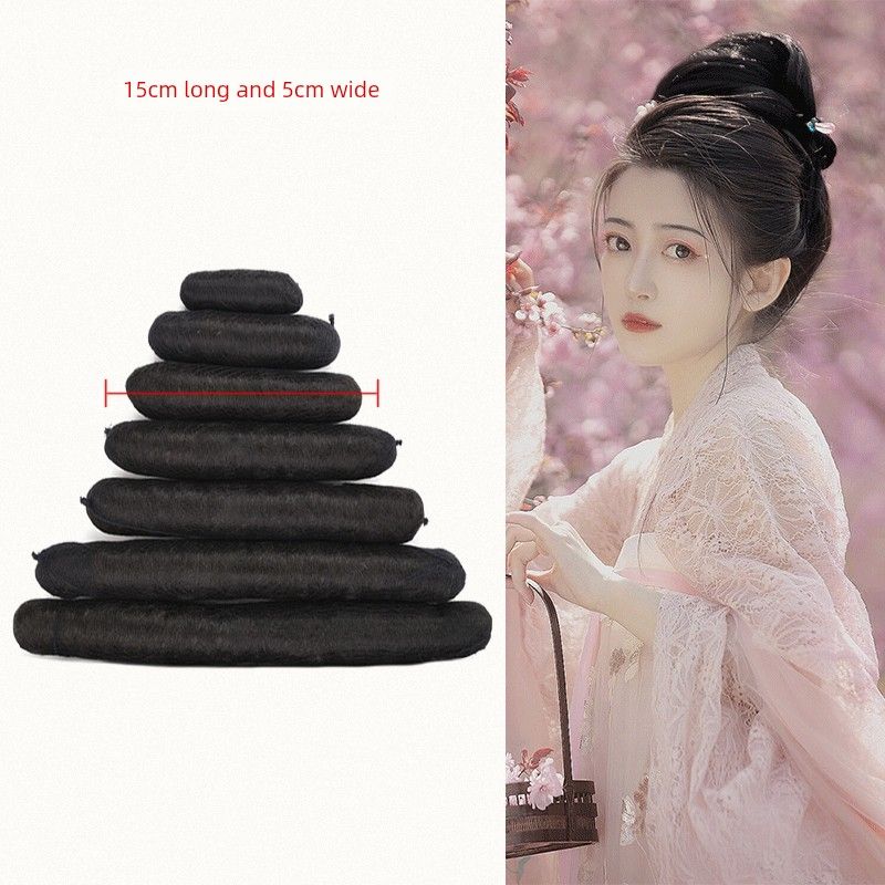 

Китайский Древний Стиль Чистые Волосы Плоский Рог Стиль Тан Накладка на Лоб Мешок для Волос Повседневный Джокер Одежда Хань Китайцев Парик Тип Лысых Волос Round horns are 15cm long and 5cm wide