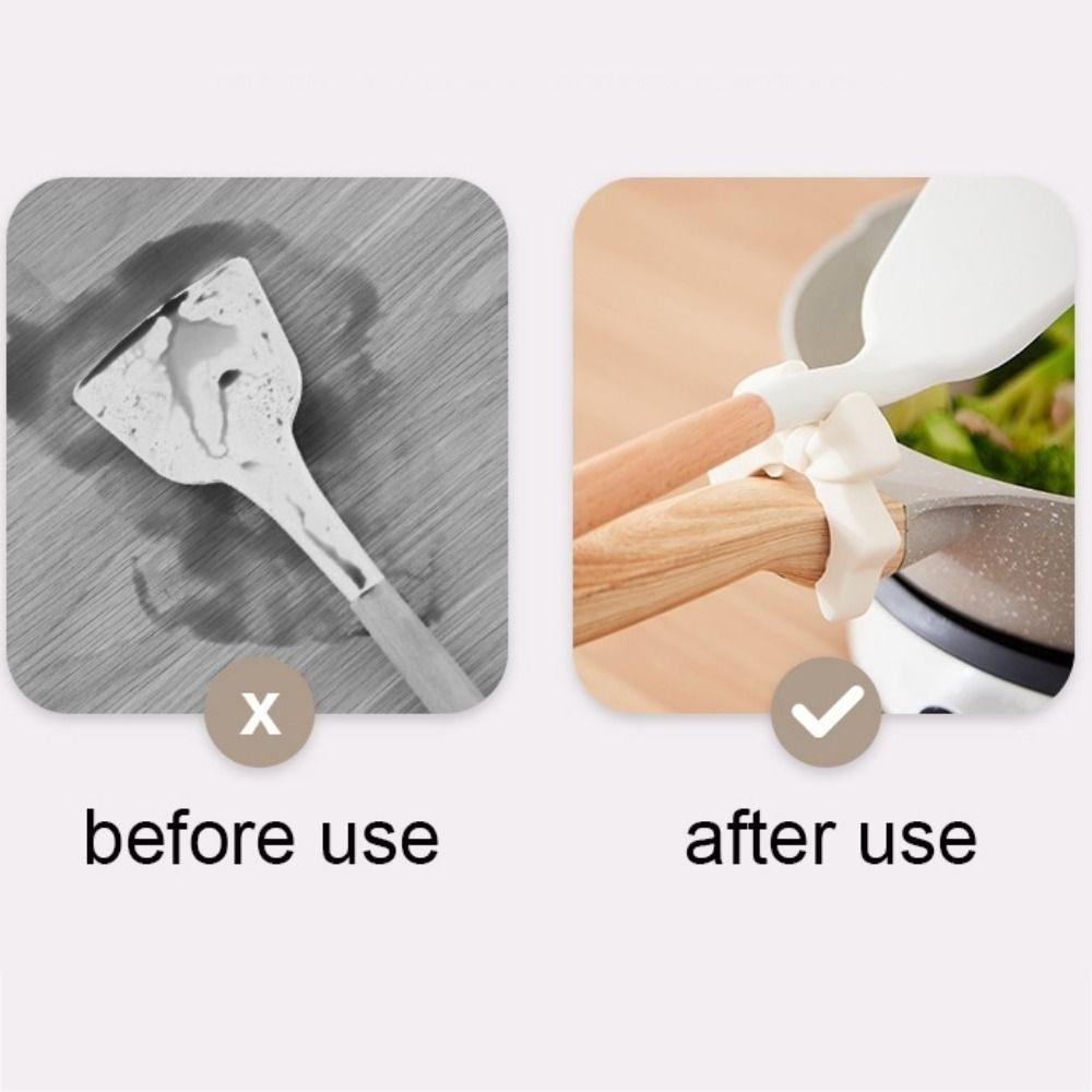 Heat-Resistant Material Silicone Spoon Holder Spoon Pan Holder Food Preparation