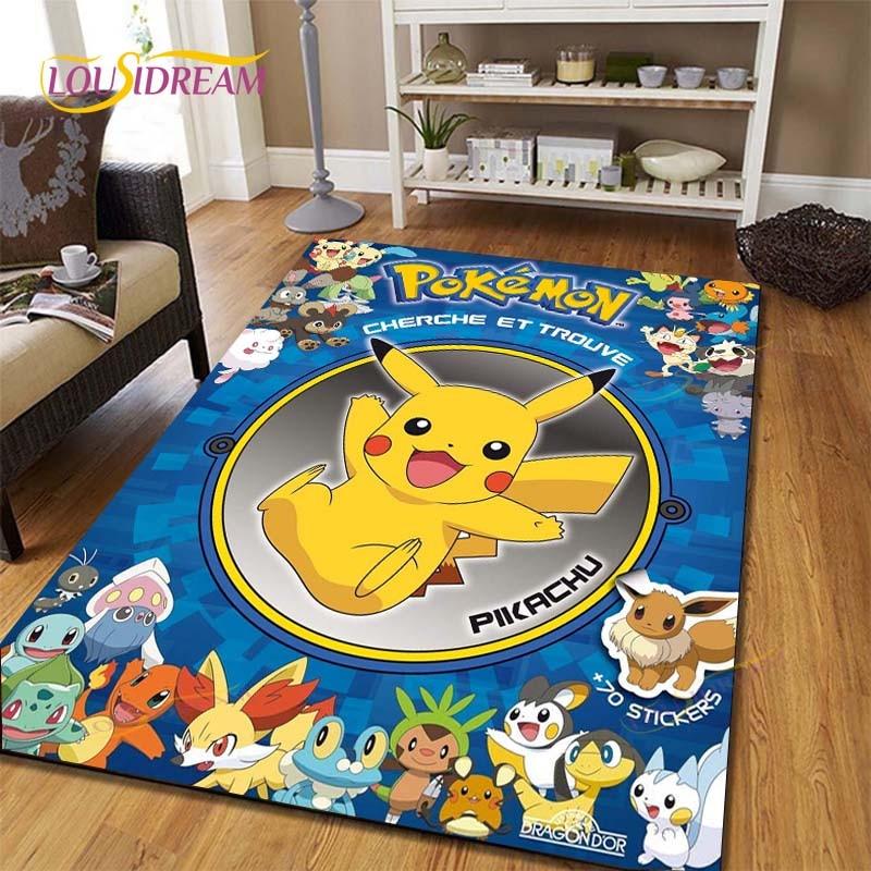 Pikachu Anime Pokemon Carpet Kids Carpets Living Room Tea Table Mats Bedroom Rug Washable Floor Mats Household Area Mat Dinosaur Rug