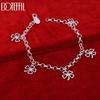 925 Sterling Silver Fashion Four Leaf Clover Bracelet Wedding Jewelry