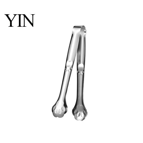 Ergonomic Handle Tongs Stainless Steel Clip Tongs, Cat Paw Shape, Durable Kitchen Utensils, Hot And Cold Food Heat Resistant Appetizer for Snacks
