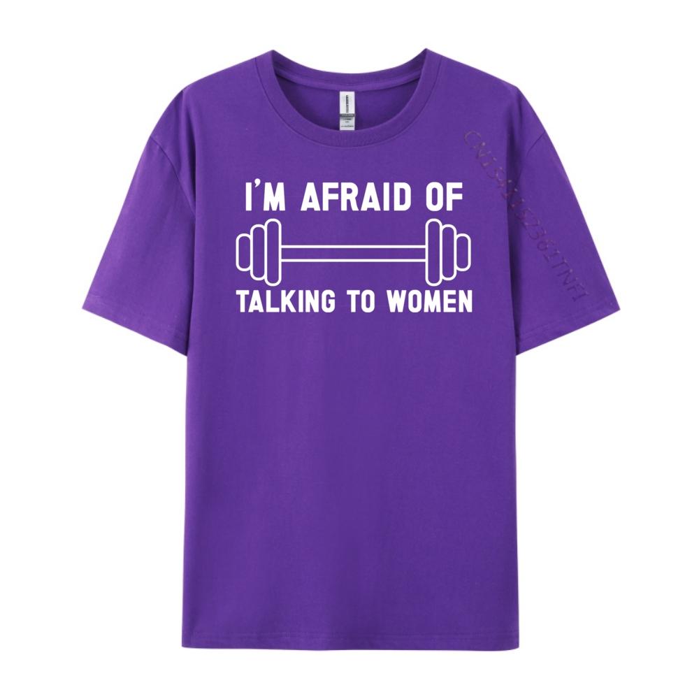 I M Afraid Of Talking To Workout And Gym Plus Size Men Clothing Printed TShirt Graphic Cotton Streetwear Short Sleeve