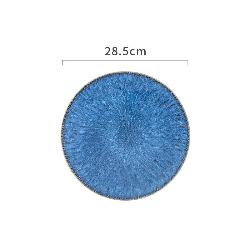 Nordic Blue Ceramic Dinner Plate Restaurant Pasta Steak Plates Home Fruit Salad Bowl Cake Dessert Kitchen Utensils