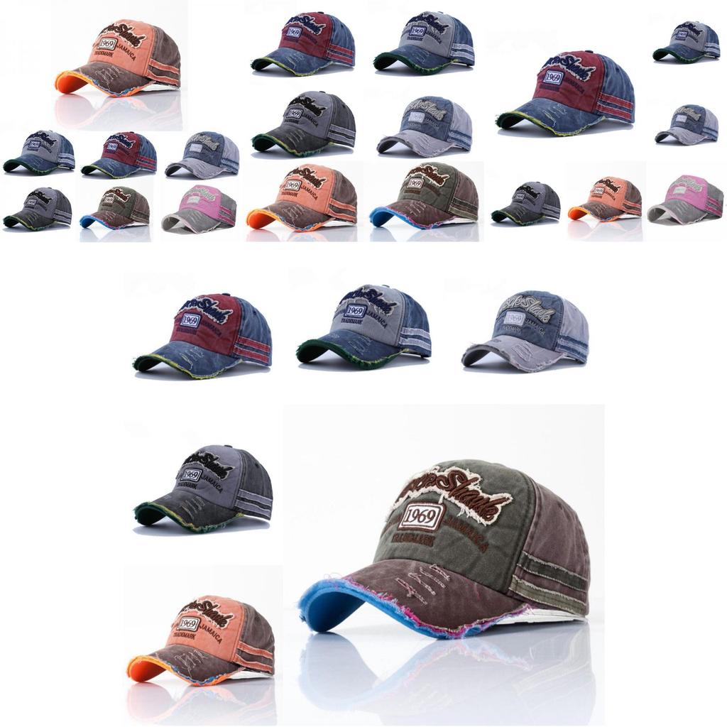 Vintage Embroidered Raw-brims Baseball Cap For Unisex