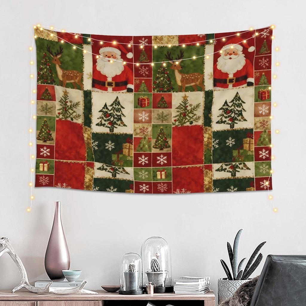 Christmas Knit Heart Pattern Tapestry Bedroom Decoration Wall Hanging Blanket Tapestry Cool Stuff For Room