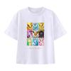 Pokémon Handheld Game Eevee Cartoon Print T-shirt Summer Men's and Women's Plus Size Trend Loose Casual Short-sleeved Top