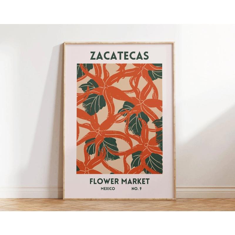 1pc Flower Market Art Prints Barcelona Japan Spain Mexico Worldwide Aesthetic Plant Poster Printing Home Office Bedroom Decor