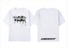 T-shirt con Stampa Sketch Gruppo Vintage 4shoboiz Lngshot Stampa Lettere Retro Oversize Hip Hop T-shirt Uomo Y2k Streetwear Manica Corta