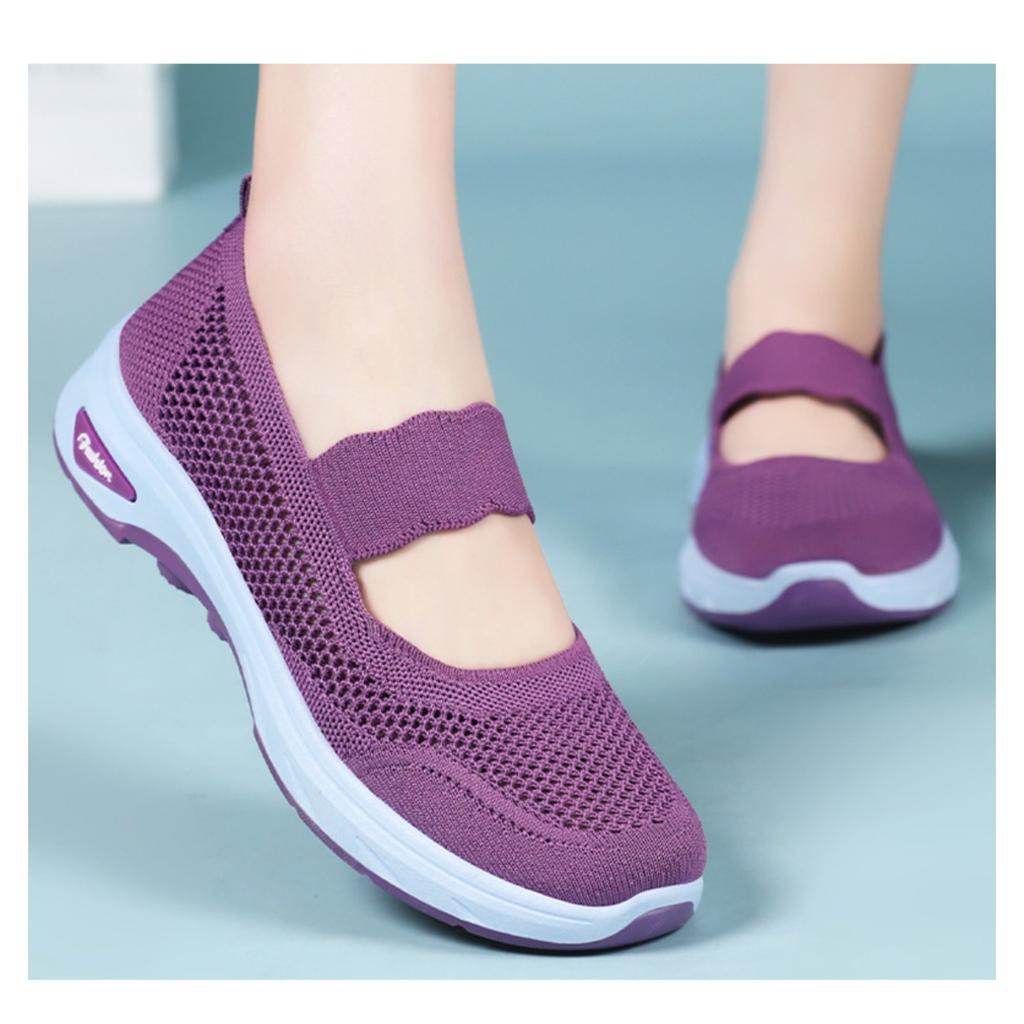 Cloth Shoes, Women's Summer New Hollow Breathable Mesh Shoes, One Foot Lazy Shoes, Soft Soled Comfortable Casual Shoes