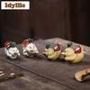 Yixing Zisha Charge Little Yellow Duck Tea Pet Retro Exquisite Miniatures Tea Figurine Play Toys Tea Statue Ornaments Tea Items