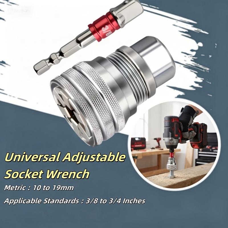 2pcs Adjustable Socket Wrench Set, 10-19Mm (3/8" - 3/4") Multi-Functional Ratchet Socket Wrench, Efficient Bolt And Nut Remover, Auto Repair Tools