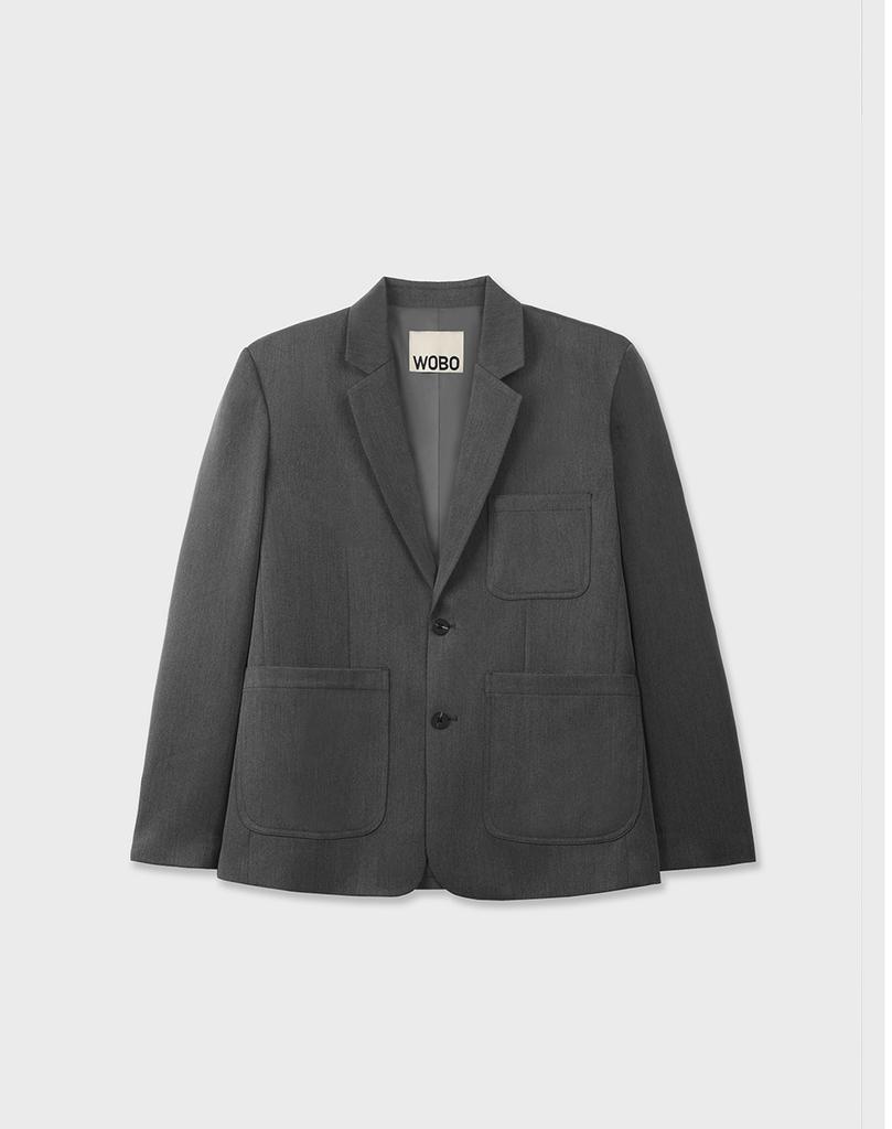 Work On Body Off Ordo Semi-Overfit Two-Button Blazer [Grey]