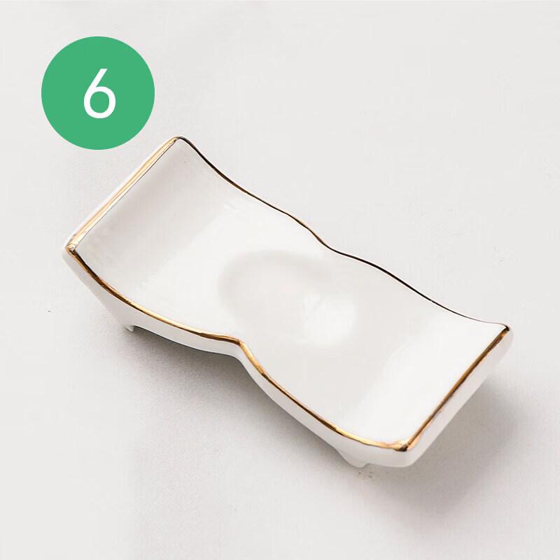 White Ceramic Chopstick & Spoon Rest