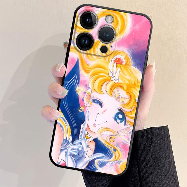 Phone Case for Apple iPhone XS X 11 SE 13 Pro Max 6s 14 Plus 8 XR 7 12 Mini 6 Armor Silicone Bumper S-Sailors Moons Girl Cover