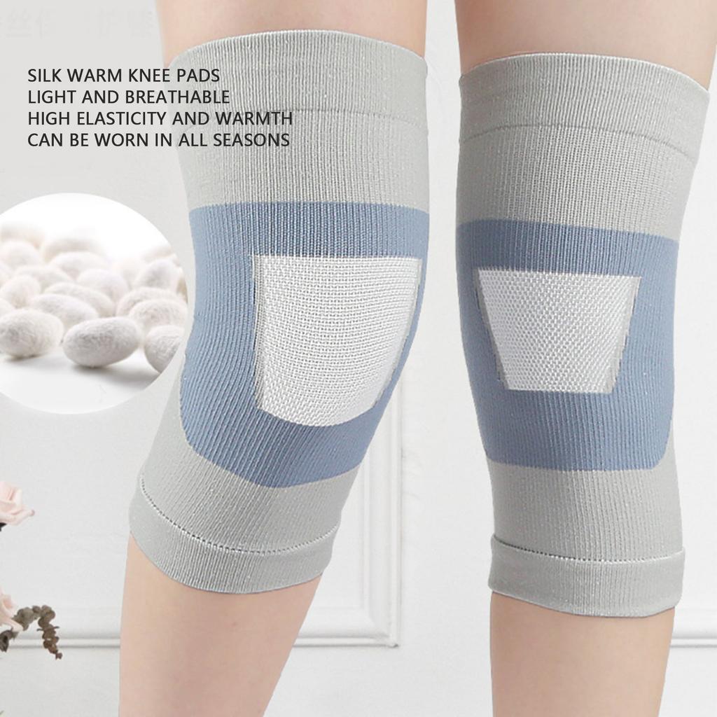 2pcs Thin Compression Knee Sleeve Breathable Non Slip Double Knit High Elasticity Knee Sleeve for Yoga Gum Workout Light Gray L