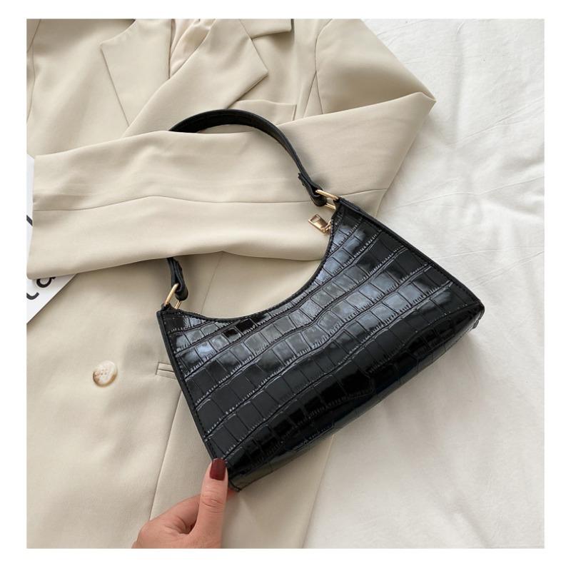 Niche Retro Bag Women's Summer New Trendy Little Crocodile Pattern Underarm Bag Stick Bag Single Shoulder Messenger Bag