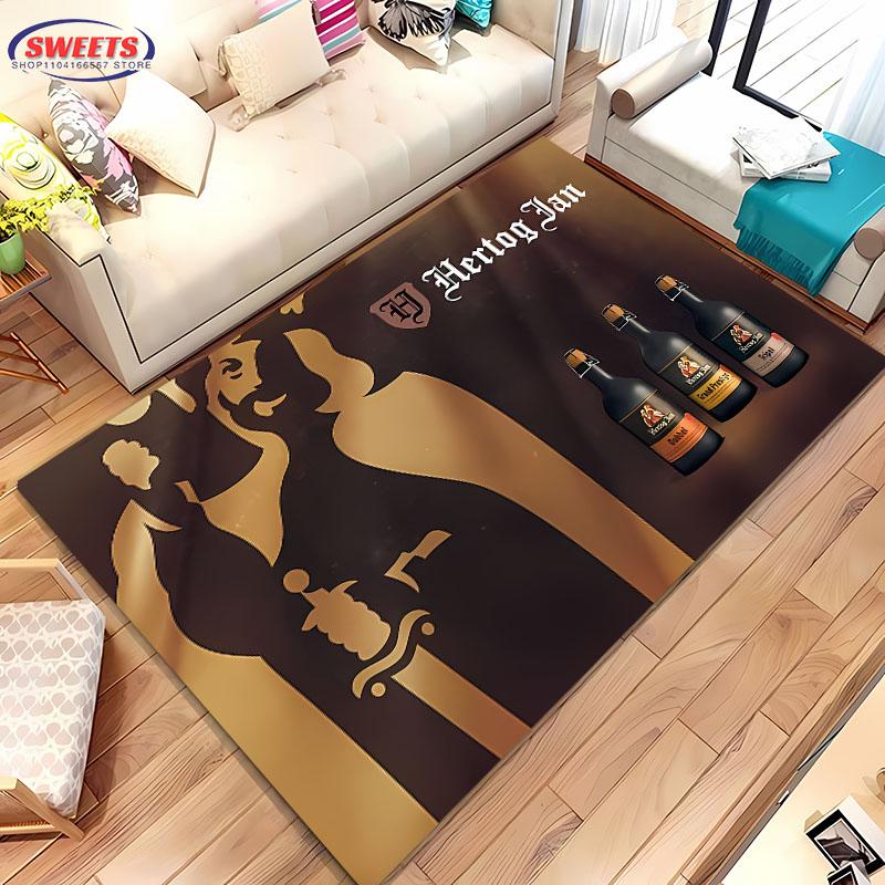 3D Printing H-Hertog Jan LOGO Large Carpet for Home Living Room  Kids Bedroom Mat Sofa Doormat Kitchen Floor Rug Anti-slip Decor