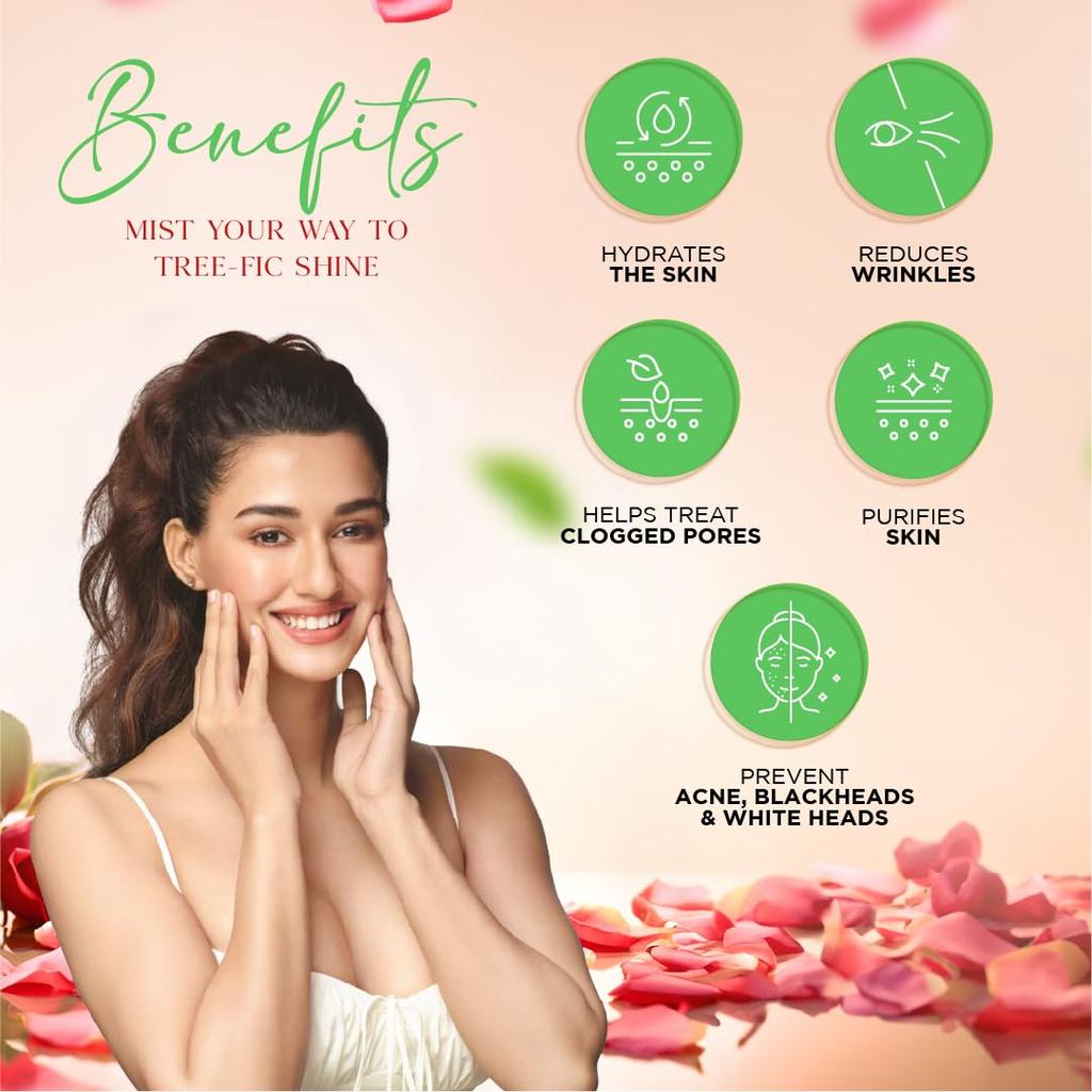 Dabur Gulabari Rose Oil & Tea Tree Face Toner Mist 100ml Pack of 1 for Clear Radiant Skin