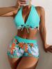 Bikini Separates: 2026 European & American Boxer Print Beach Swimwear for Women