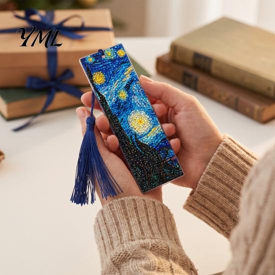 DIY Art Craft Kits 4PCS Christmas Theme Diamond Painting Bookmarks, Creative Kits, Crafts for Beginners Stress Relief Portable Book Markers