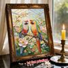 Frameless DIY Pearl Bead Painting Kit Two Parrots Pattern Creative Relaxing Craft Canvas Home Decor Adult Gift