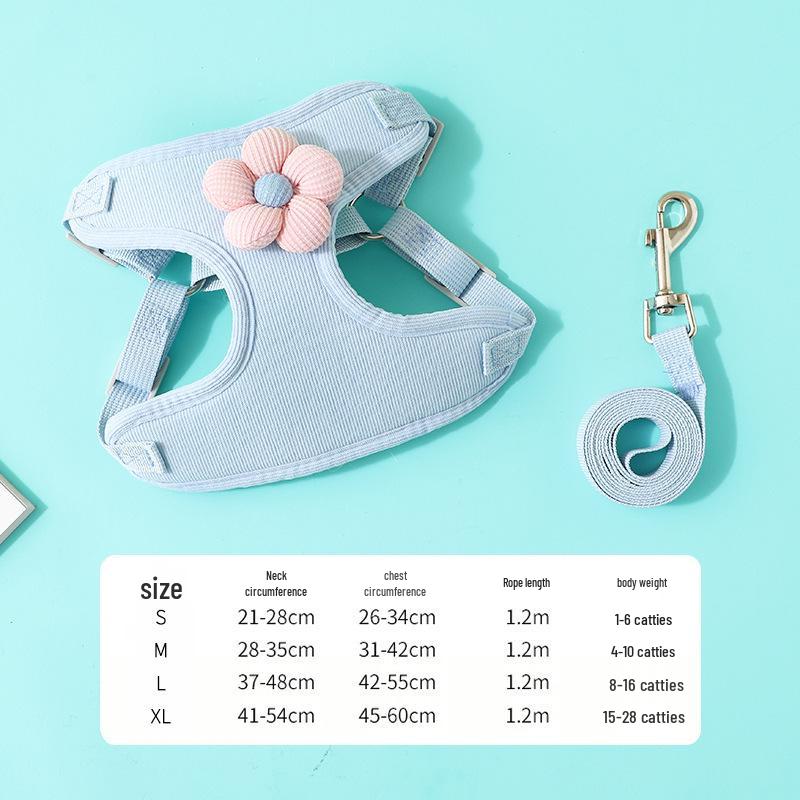

Teddy Bichon Pomeranian Vest-Style Harness and Leash for Small Dogs and Cats Small (0.5-3 kg)