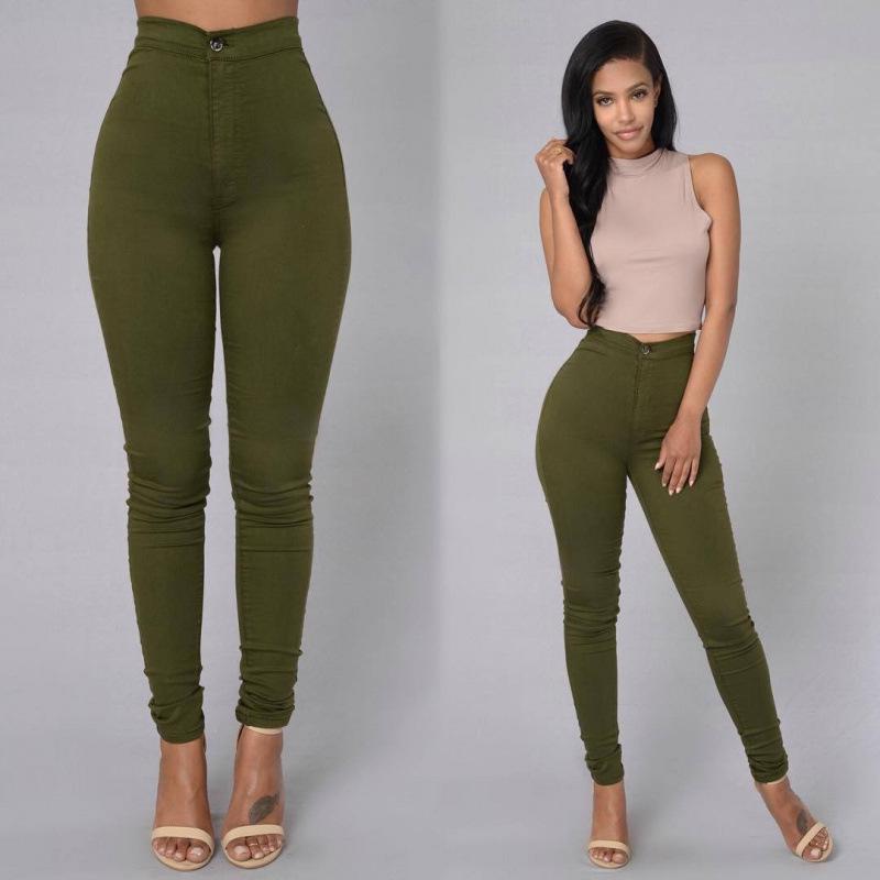 European and American High-Waisted Slimming Stretch Pants - 2021 Fashion, Candy Colors S