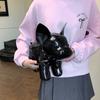 Three-dimensional Animals Shoulder Bag Pu Leather Cartoon Crossbody Bag Bulldog Dog Bag  Girls