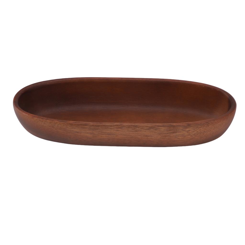 Wooden Salad Bowl Multipurpose Large Capacity Wooden Boat Shaped Bowl for Food Bread Fruits Snack Dessert