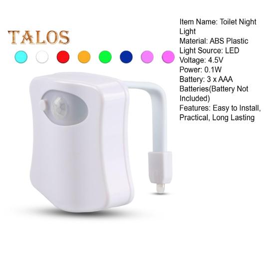 Motion Activated Toilet Night Light LED Lamp Simple Installation Color-Changing Bathroom Toilet Bowl Night Light with Motion Sensor