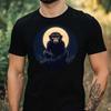 Men's T-Shirt Monkey In the Moonlight Motif Cotton Size XS To 5XL