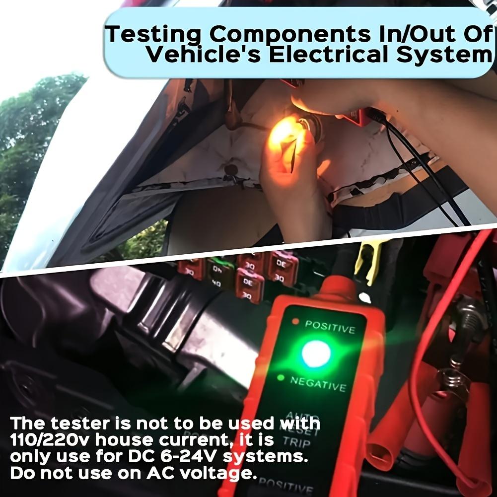 Tester sondy obwodu zasilania 6-24 V DC Test światła Zwarcie Komponent samochodowy Identyfikator polaryzacji elektrycznej Tester ciągłości