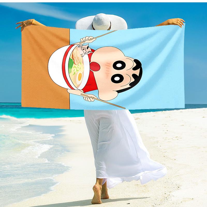 1pc Crayon Shinchan Adventure beach towel,quick drying absorbent beach towel,outdoor sports swimming beach towel,Soft and comfortable Y72850