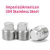 1 unidad 1/8" 1/4" 3/8" 1/2" 3/4" 1" 1-1/4" 1-1/2" 2" Pt Npt Macho Acero Inoxidable 304 Tapa Tapón de Extremo Cuadrado Accesorio de Tubería