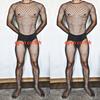 Men'S Sexy Underwear One-Piece Fishnet Full Body Stockings Gay Erotic Mesh Perspective Tight Lingerie Sissy Clothes Nightdress