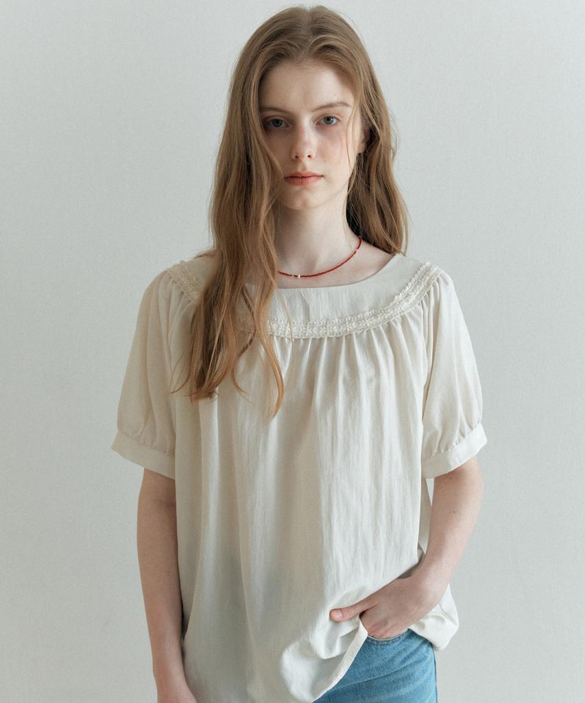 YUPPE Lace Line Shirt_Ivory