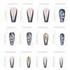 24pcs False Nail Long Square Stick on Nail With Rhinestones Designs Press on Nail Manicure Nail Decors For Trendy Women